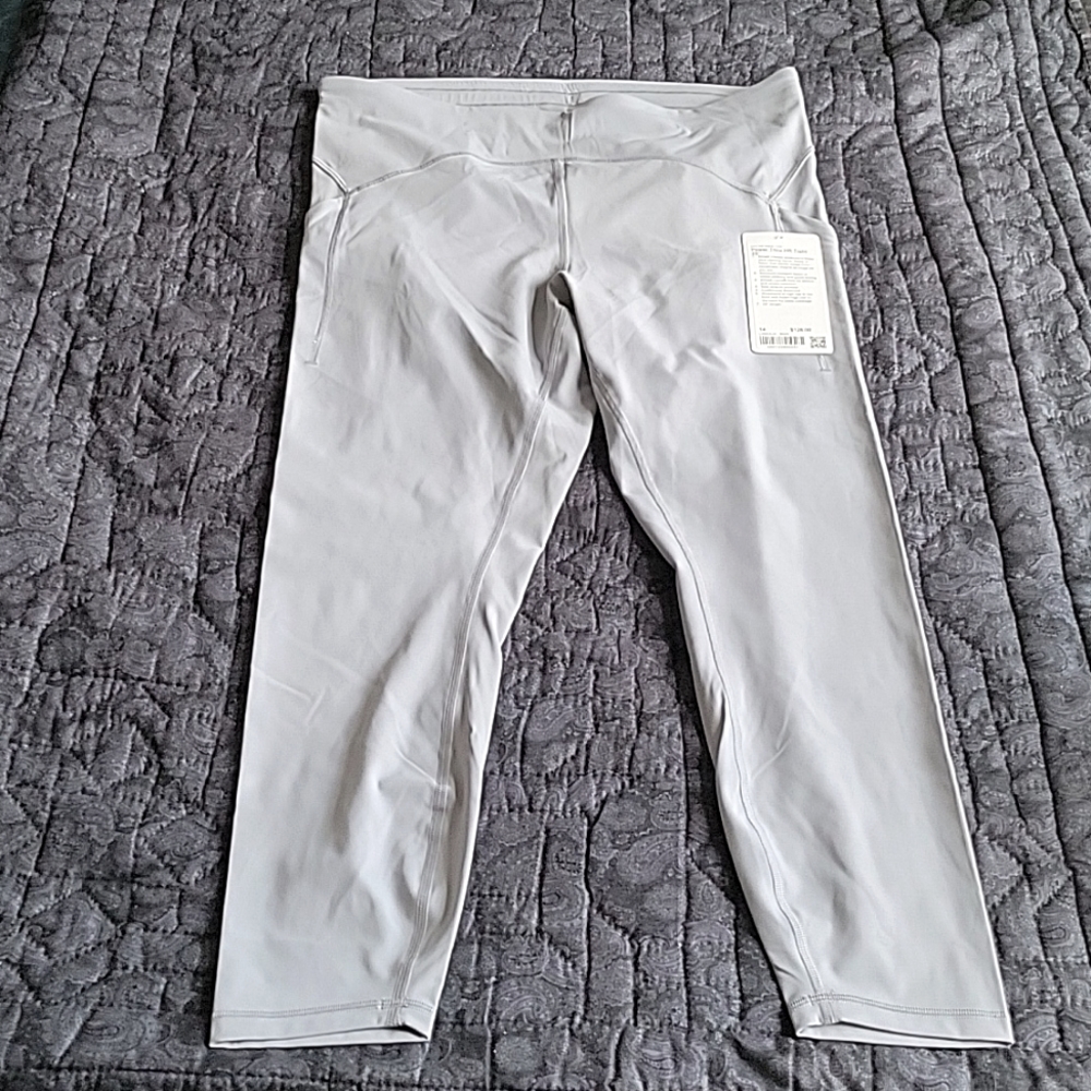 Lululemon silver Power Thru 25 inch leggings